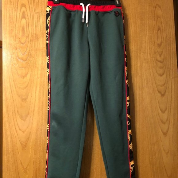 Boys M 10-12 Southpole Green Red and Black Track Pants - Picture 4 of 10